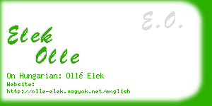 elek olle business card